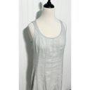 J.Jill  Tank Dress Pleated Sleeveless Scoop Neck Side Zip Linen Gray Medium Photo 2