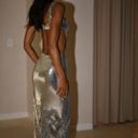 Meshki Silver Sequin Cut Out Dress Photo 1