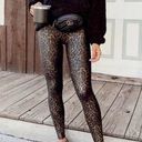 Spanx  Faux Leather Leopard Shine Legging Pants Shapewear Animal Print Size 1X Photo 0