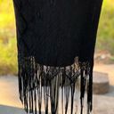 Vintage Hourglass Brand Sears Flapper Fringe black dress NEW size Small Photo 2