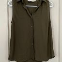 Banana Republic Olive Green sleeveless collared blouse. Size M.  blouse. Photo 0