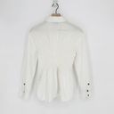 Ganni  Ruched Cotton Poplin Shirt Button Down Long Sleeve White Women's 34 US 4 Photo 7