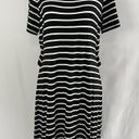 Market & Spruce New  Cut Out Back Striped T-Shirt Dress Black White Size Large Photo 1