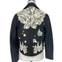 Coach  Lace Embroidered Leather Jacket Photo 13