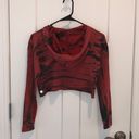 Z By Zella Sz M Awesome Cropped Hoodie Top In A Red Animal Print Photo 5