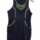 Gretchen Scott  Navy blue sleeveless dress L beaded casual resort preppy Photo 0