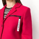 Love moschino  Elegant Red Wool Blend Coat with Logo Detail Sz IT 44 / US L NEW Photo 1