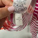 Lands'End  Women Striped Long Sleeve Rash Guard Pink Orange White Medium 10-12 Photo 6