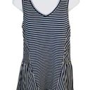 Modcloth  Stripe Ruffle Tank Top In Every Direction Knit Navy Blue Cream White S Photo 2