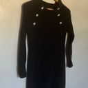 J.Crew  Women’s Black Sweater Dress w/Rhinestone Flower Buttons XS X-small Photo 3