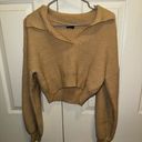 Debut Tan crop collar sweater. Photo 0