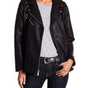 BCBGeneration NEW  Long Faux Leather Asymmetrical Zip Moto Jacket size M Photo 0