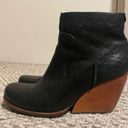 Kork-Ease  Michelle Black Leather Ankle Wedge Boots- Size 10 Photo 5