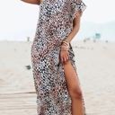 Buddy Love Grace Cheetah One shoulder maxi dress with side slit. Photo 1