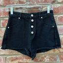 Rolla's Rolla’s Dusters Black Denim High Waisted Button Up Shorts Size 25 REVOLVE Photo 1