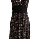 Donna Morgan  Dress Halter Brown Black White Print Ruched Waist Dress Size 8 NEW Photo 0