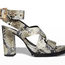 ALLSAINTS NWT All Saints Sienna Snakeskin Printed Leather Buckle Heeled Sandal 8 Photo 0