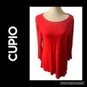 cupio  Red 3/4in Sleeve Blouse Size XL Photo 1