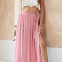 Petal Wrap skirt cover up  pink chiffon bathing suit coverup medium Photo 0