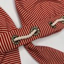 Red Carter  Red Pinstripe Halter Bikini Top with rope rivet detail W-539 Sz M Photo 1