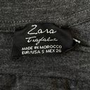 ZARA  Trafaluc Short Sleeve Blousing Shirt Dark Gray Size Small Photo 2