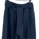 Chelsea28  navy blue 100% linen wide leg cropped belted pants size 10 NEW Photo 1