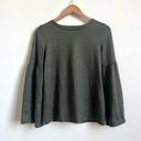 a.n.a  A New Approach Crewneck Flare Sleeve Fleece Sweater Olive Green Size XS Photo 0
