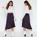 Jason Wu NEW  Matte Satin Tiered Skirt in Purple, Size L New Original Packaging Photo 1