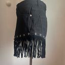 Fantastic Fawn  Nwt grommet eyelet fringe hem black denim shorts size small Photo 6