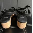 Eileen Fisher  Array Black Strappy Cork Wedge Platform Sandals Size 8 Photo 2