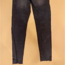 ZARA  Black Faded Distressed Mid Rise Raw Hem Denim Skinny Jeans Size 4 Photo 5