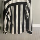 DKNY Women’s  Mixed Striped Button Down Shirt Black White Size XS Photo 5