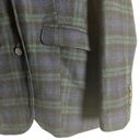 Eddie Bauer  Navy Blue Green Wool Blend Plaid Blazer Jacket Women’s 4 Petite Photo 4