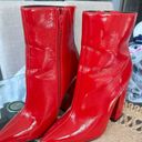 SheIn Red Leather High Heel Booties Photo 2