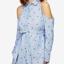 A pea in the pod  Blue Cold Shoulder Maternity Polka Dot Button-Down Shirt  XS Photo 0