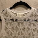 Deletta Anthropologie  White Lace Scalloped Hem Tank Top Size XS Photo 3