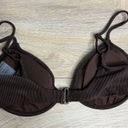 Good American  Showoff Curve Underwire Brown Ribbed Bikini Top Size 3 Large Photo 5