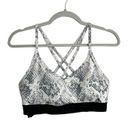 PINK - Victoria's Secret Victoria's Secret PINK Sports Bra Criss-Cross Snakeskin White Gray Size Large Photo 1