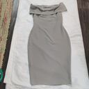 Boohoo  Gray Off Shoulder Cut Out Dress Size 10 Hourglass Photo 2
