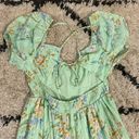 American Eagle Green Floral Open Back Corset Midi Dress Photo 7