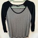 Wilfred  Free Top Size Small Raglan Baseball Tee Black Gray Long Sleeve Photo 0