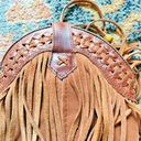 Dingo  Brown Leather Cassidy Cowboy Western Fringed Braided Wood Beads Boots 8 Photo 11