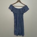 American Eagle  Blue And White Striped Button Down Dress Photo 4