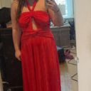 Bella and Bloom Misha Cutout Pleated Maxi Dress: Red Photo 1