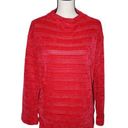 Rafaella  XL Women's Pullover Long Sleeve Sweater Light Red Soft Knit Stripped Photo 0