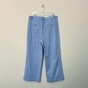 Loft [] Periwinkle Blue Palmer Wide Leg Patch Pocket High Rise Twill Pants Sz 16 Photo 2