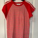 Current/Elliott Current Elliot THE SATURDAY RAGLAN TEE Red and White Size Large Photo 4