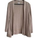 Croft & Barrow  Open Cardigan Women Sweater XL Tan Crochet Open Knit Neutral Photo 0