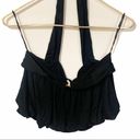 Free People  Small Black Cece Bubble Halter Top Sleeveless Photo 5