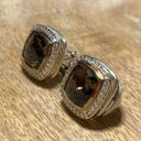 David Yurman 18k Gold & 925 Sterling Silver Smoky Quartz & Diamond Earrings Photo 4